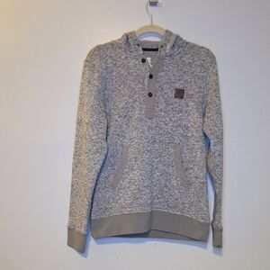 Element Gray Knit Sweater Logo Patch Hooded Pullover Men’s Streetwear Casual XL